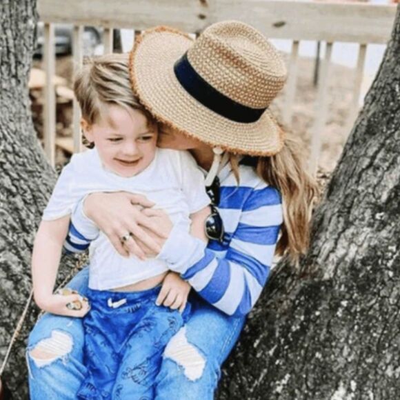 NWT Eric Javits Look Again Packable Fedora - Natural / Black - Picture 4 of 11